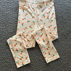 SweetHoney Cream Pajama Bottoms with Peach Print